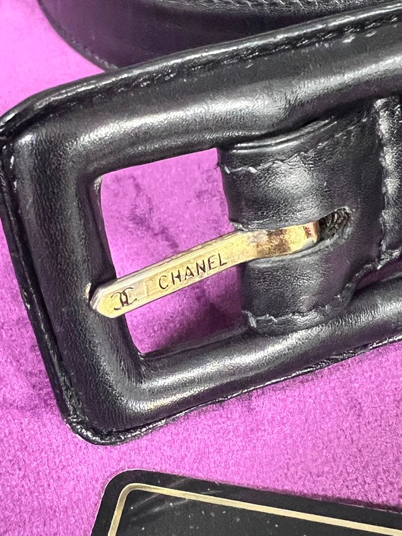 【美品】CHANEL ブラック レザー ボディバッグ