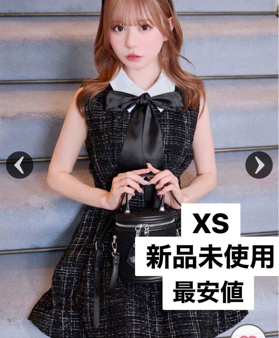 リボンツイードミニワンピース♡XS♡新品・未着用タグ付き♡ミシェル