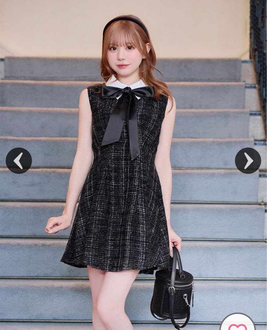 リボンツイードミニワンピース♡XS♡新品・未着用タグ付き♡ミシェル