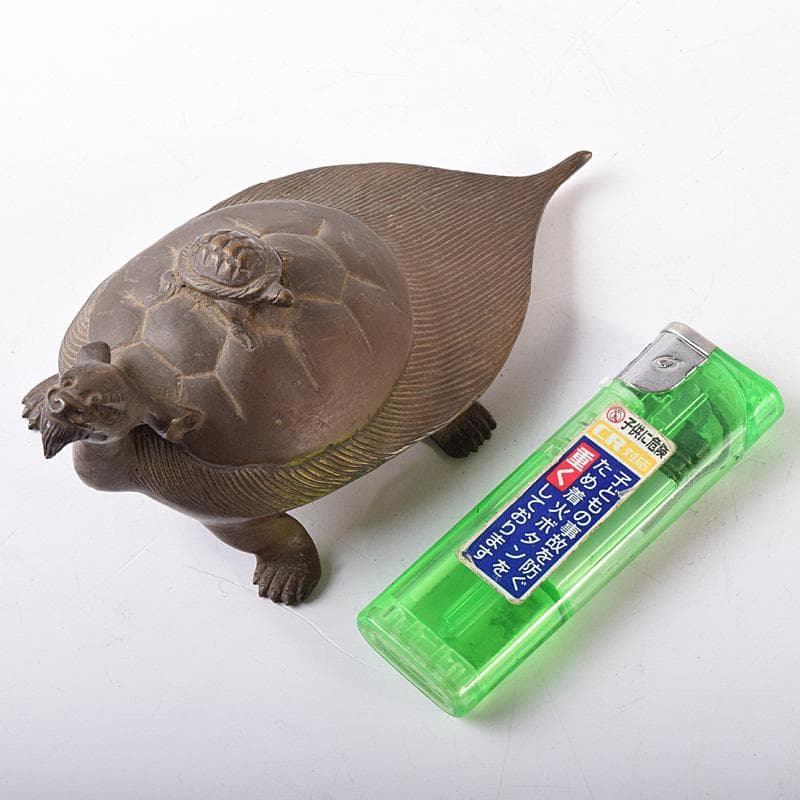 古銅宣徳銅　亀　神獣　置物　C　R8109
