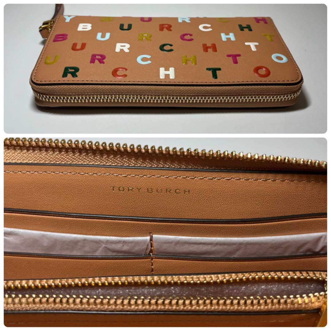 未使用保管品】トリーバーチ 長財布 レタープリント ラウンドジップ