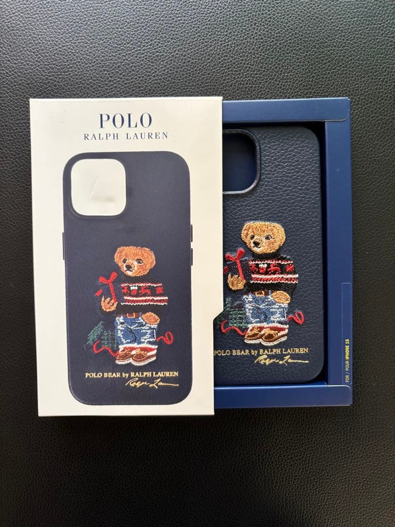 【新品未使用】ラルフローレン　スマホケース　iPho牛革 iPhone15