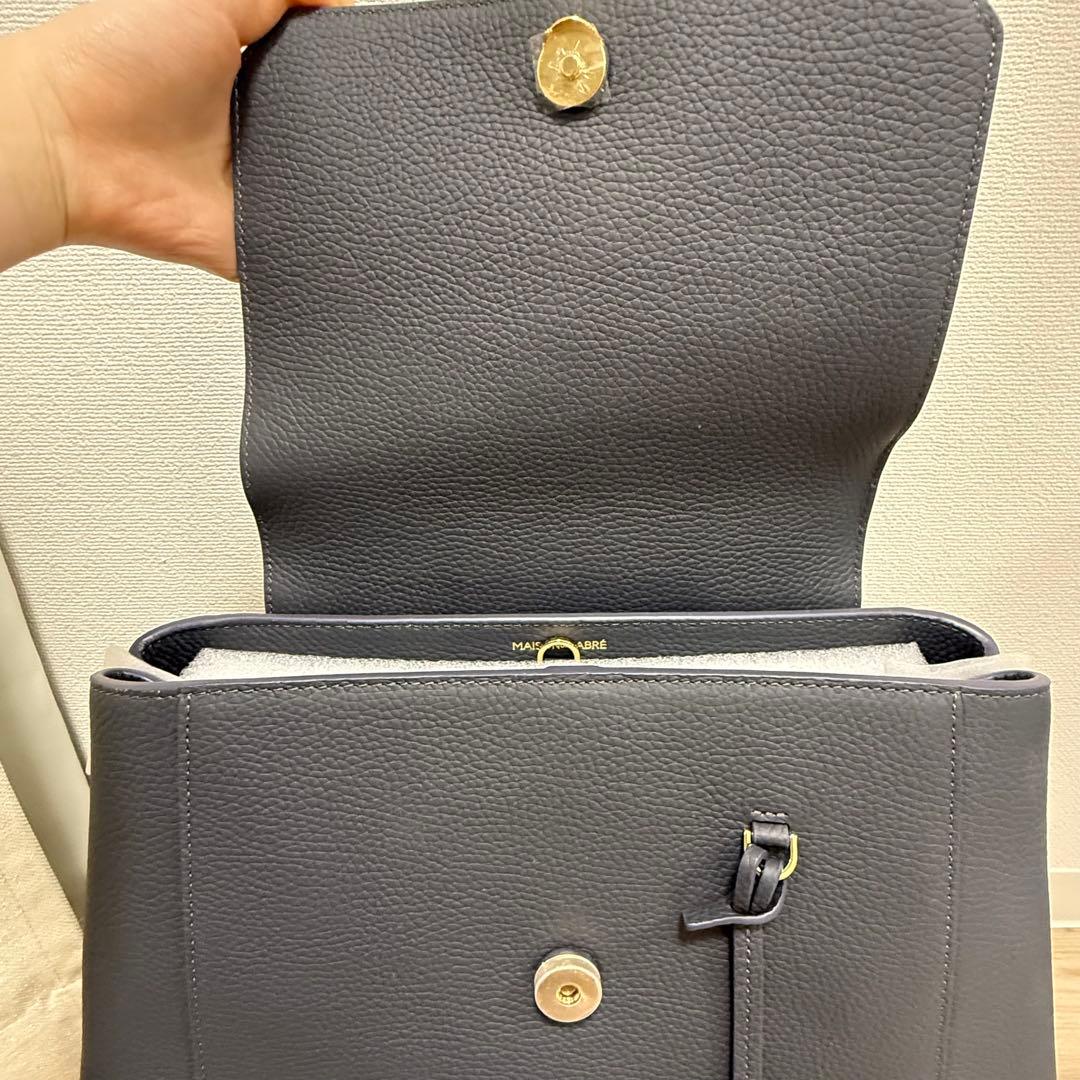 ラージソフトバックパック　ダークグレー　メゾンドサブレ　レザー　革　A4 グレー