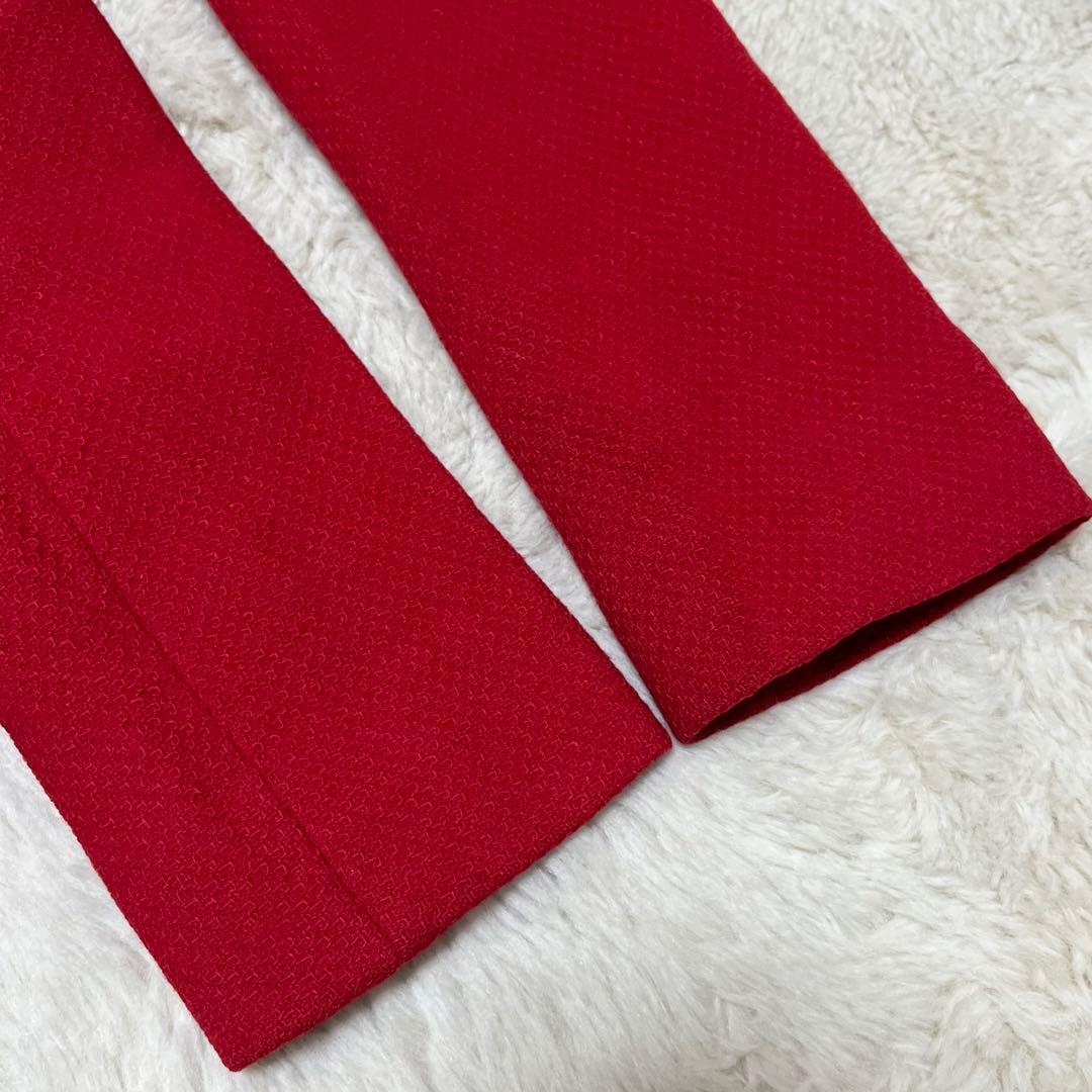 美品　MIUMIU ミュウミュウ　カシミヤ混　ロングコート　ステンカラー　赤　L