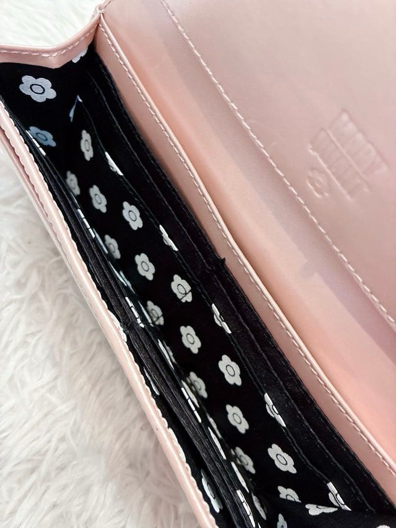 【美品】MARY QUANT エンボスデイジーパール パース パールピンク