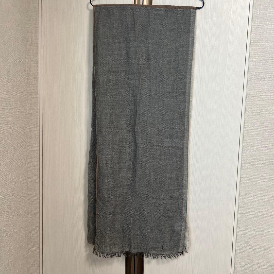 【美品】ブルネロクチネリ カラーブロックストール ライトグレー