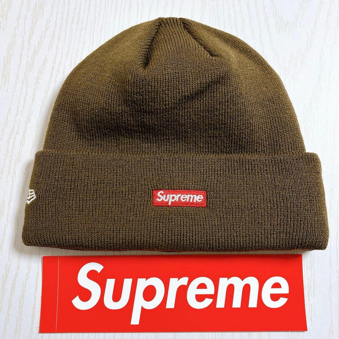 Supreme NEW ERA ニット帽　ツノ　デビル　Sロゴ　ブラウン　茶色