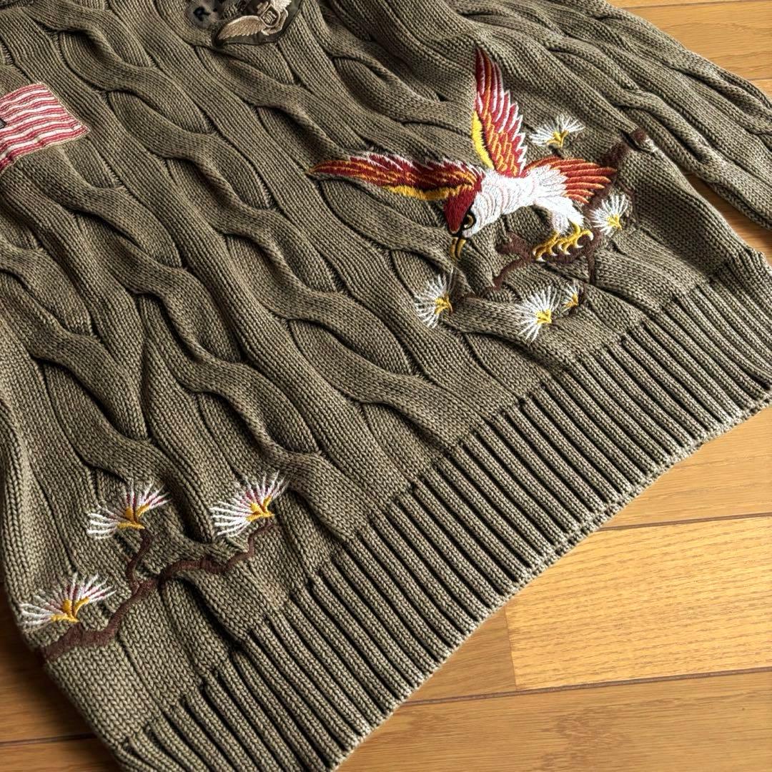 POLO RALPH LAUREN コットンケーブルニット 刺繍 エンブレム