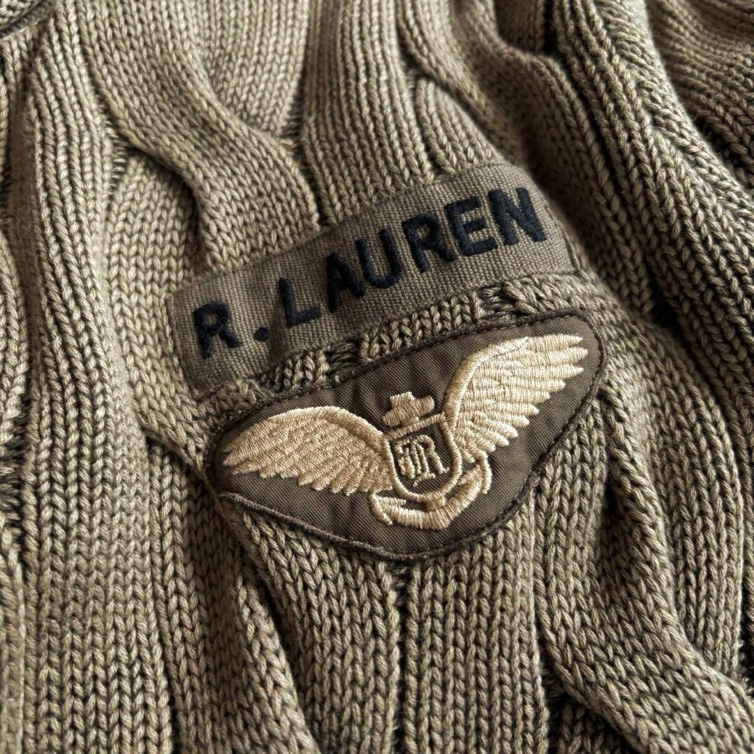 POLO RALPH LAUREN コットンケーブルニット 刺繍 エンブレム