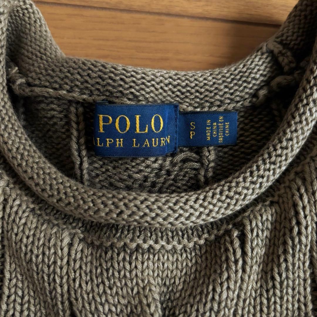 POLO RALPH LAUREN コットンケーブルニット 刺繍 エンブレム