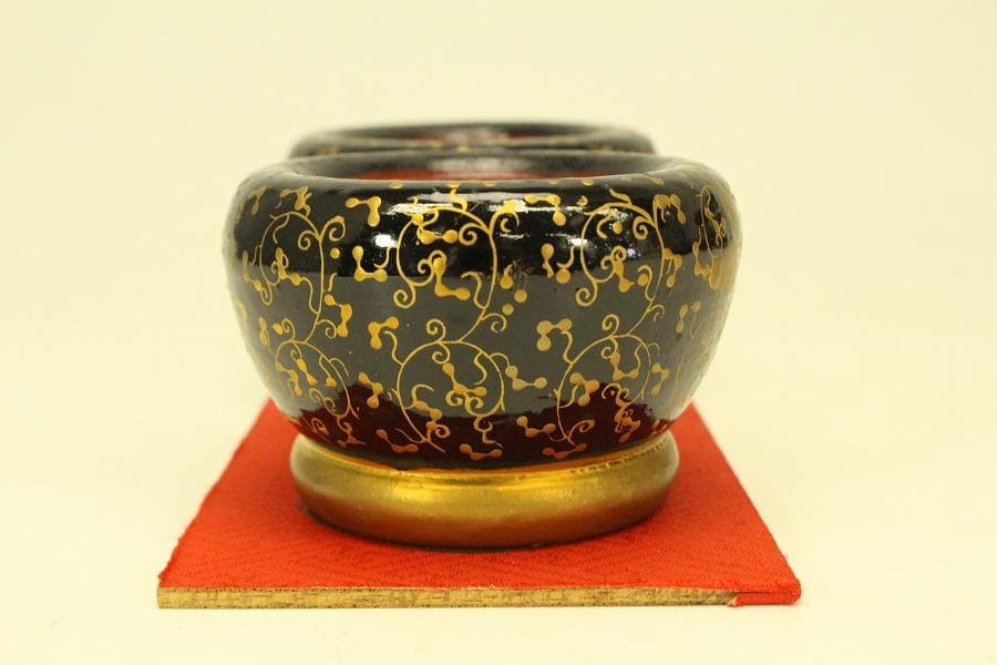 ミニチュア 古い 雛道具 木製 茶道具揃 火鉢一対(ZE358)