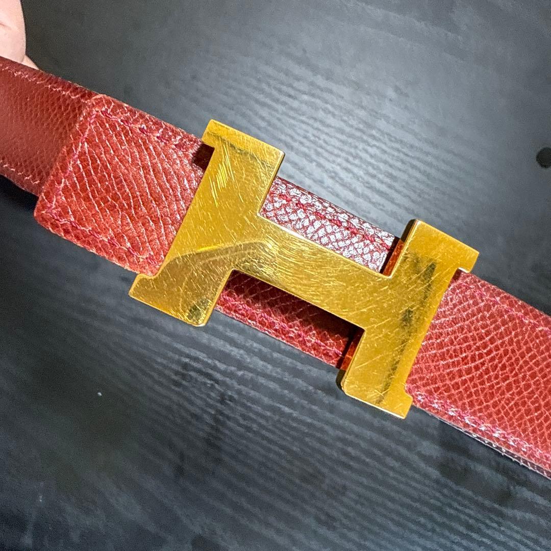 HERMES エルメス　ミニコンスタンスリバーシブルベルト75 ゴールド　美品