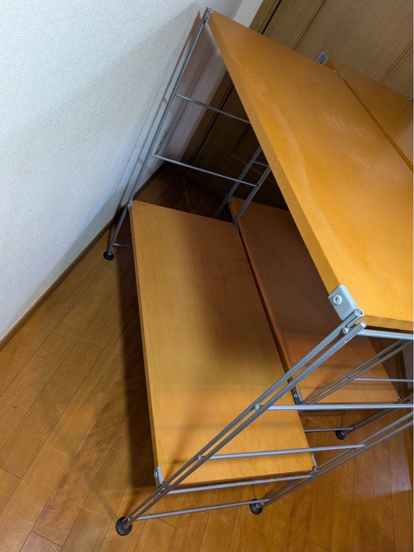 ■送料込■無印良品 スチールユニットシェルフワイド小 棚 衣類収納 グレー