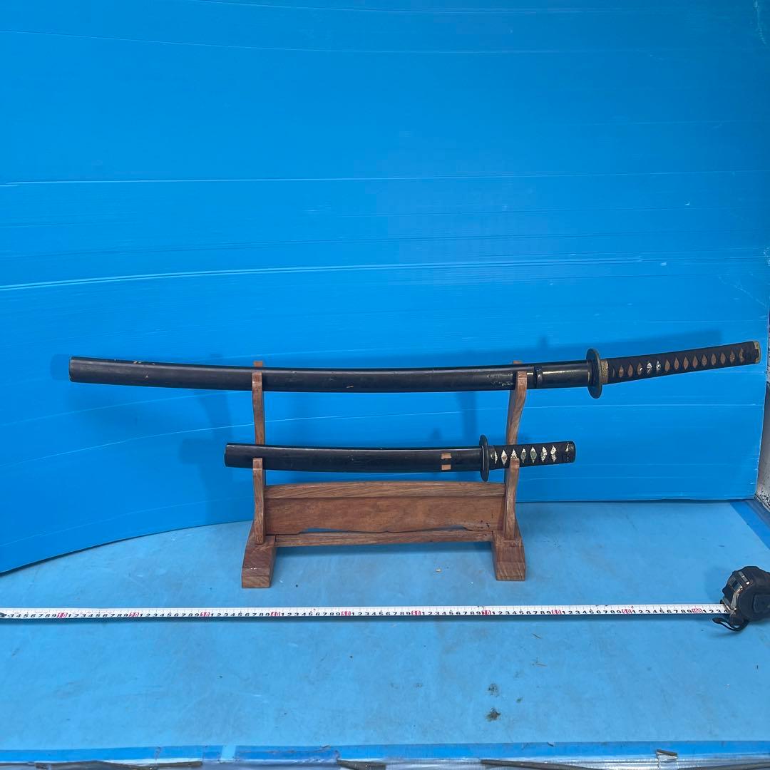 模造刀2本セット 木製スタンド付き