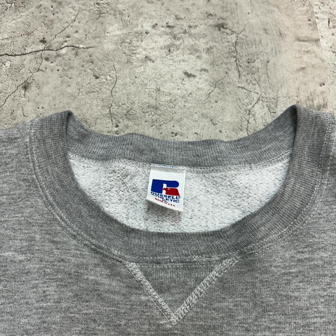 ベ*タ様 USA製 ラッセルアスレチック　前V ブランク　スウェット　古着　杢グ