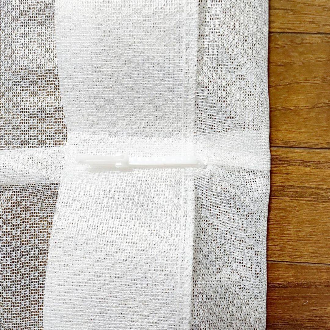 ミラーレースカーテン 2枚 アジャスターフック付 UVカット ①柄