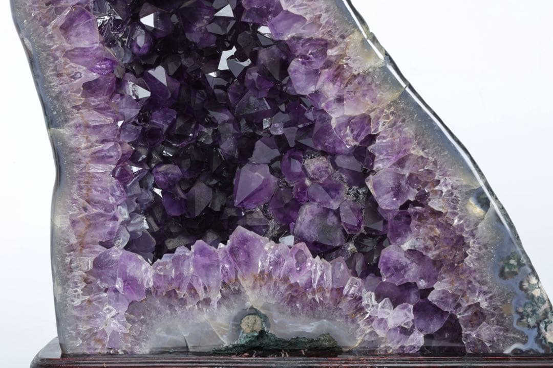 特大 天然アメジスト 原石ジオード 13.4kg 紫水晶クラスター 台付 鑑賞石