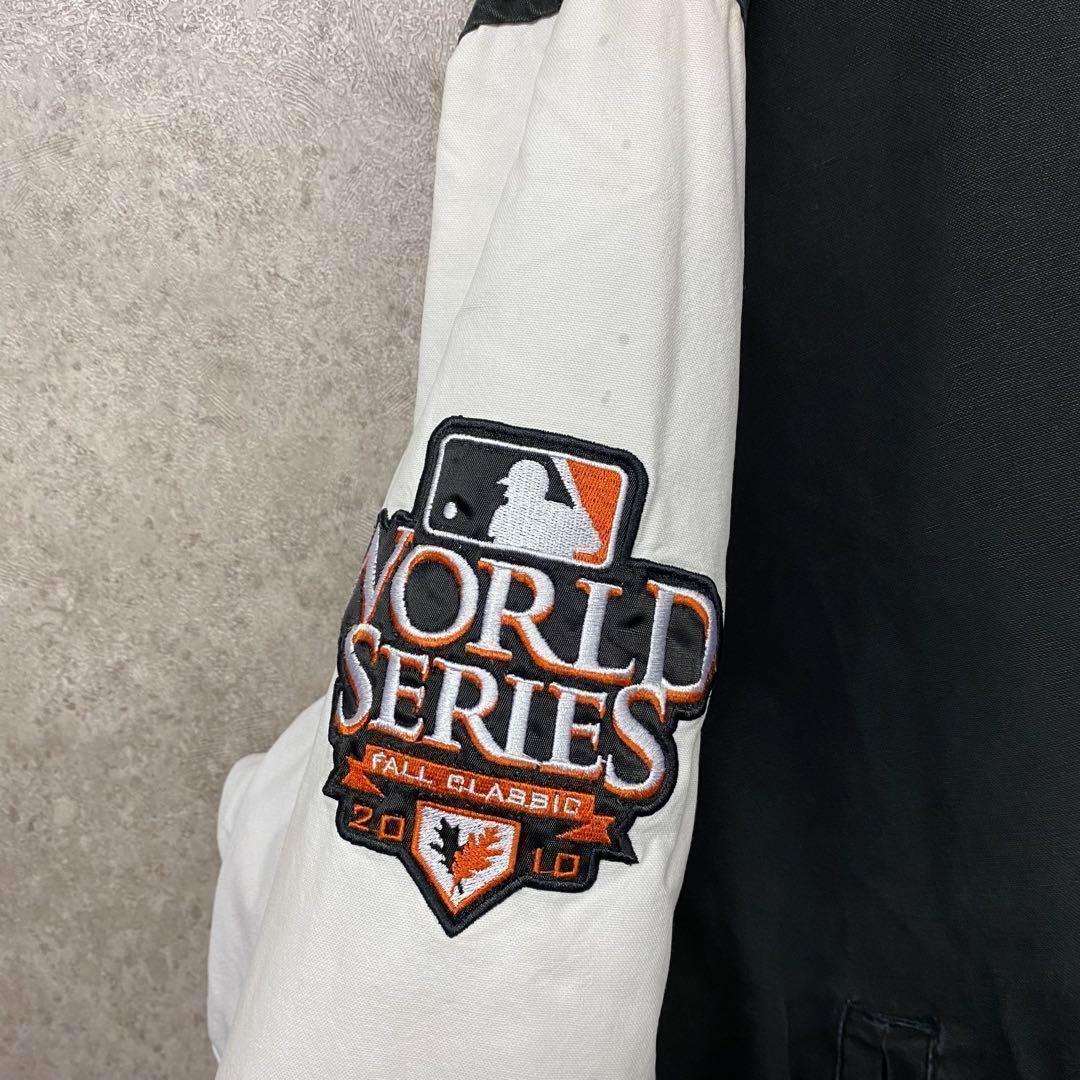 レア限定品 US古着○MLBジャイアンツ 両面刺繍スタジャン 中綿 メンズ3XL