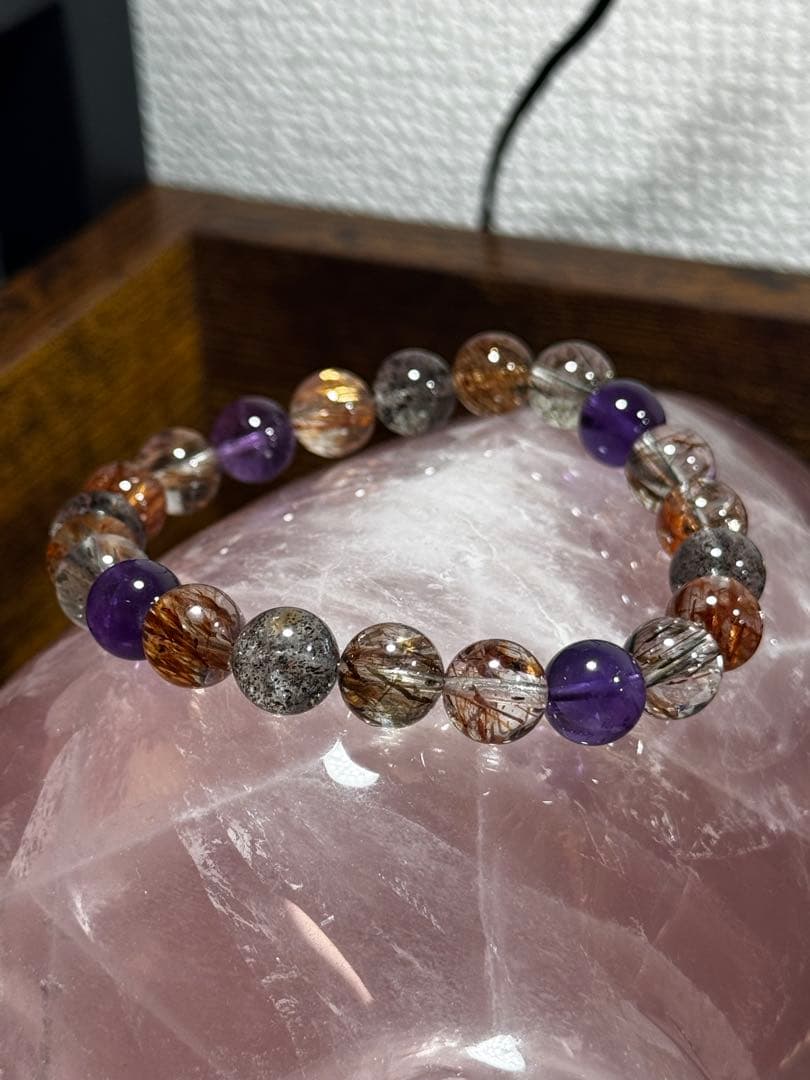 天然スーパーセブン9mm ブレスレット