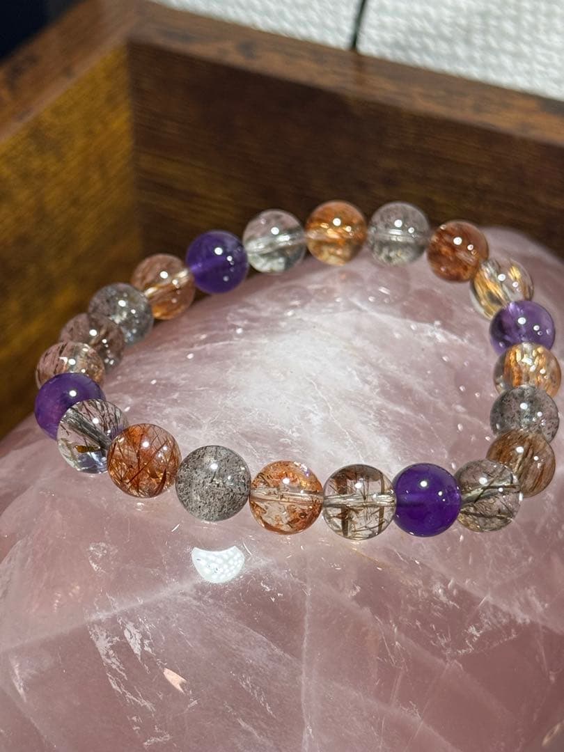 天然スーパーセブン9mm ブレスレット