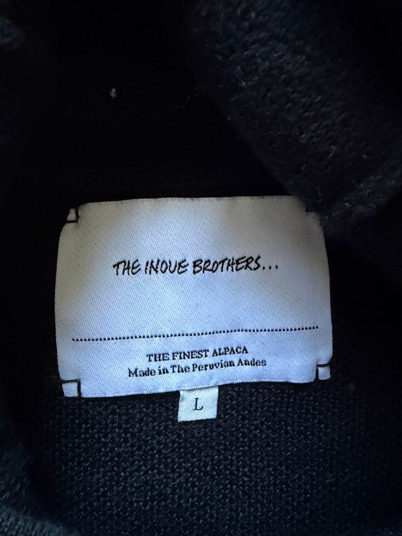 イノウエブラザーズ ベビーアルパカ ミラノリブ パーカ L ブラック 美品