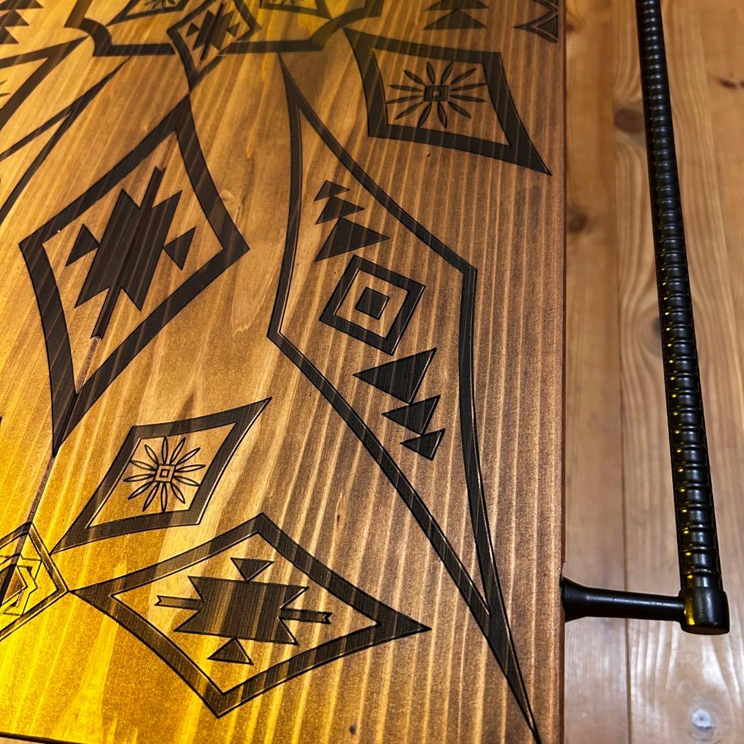 No.548 アイアンローテーブル オルテガテーブル　ネイティブ柄