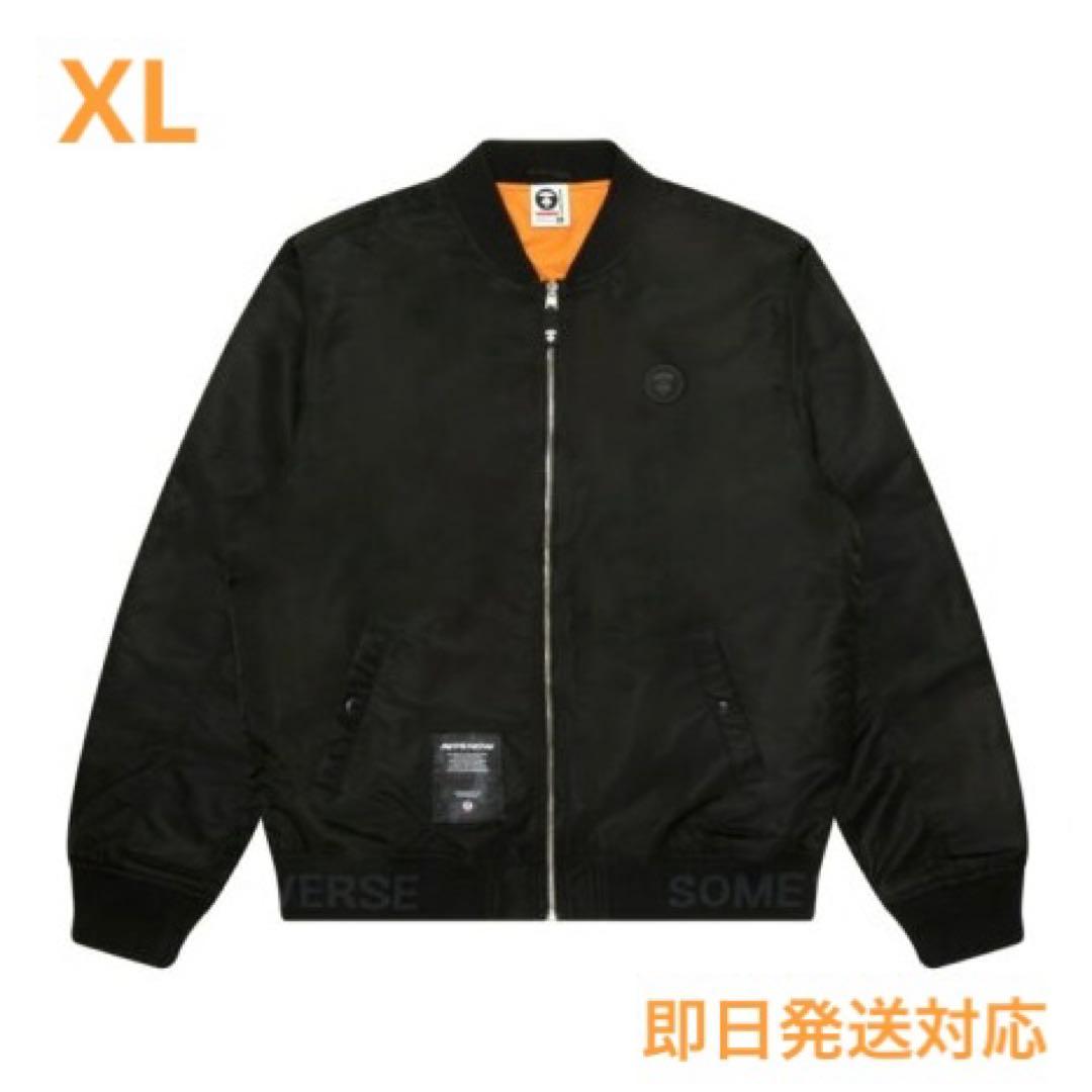 A BATHING APE AAPE NOW MA-1 JACKET 黒 XL