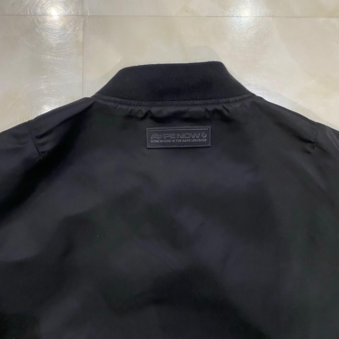 A BATHING APE AAPE NOW MA-1 JACKET 黒 XL