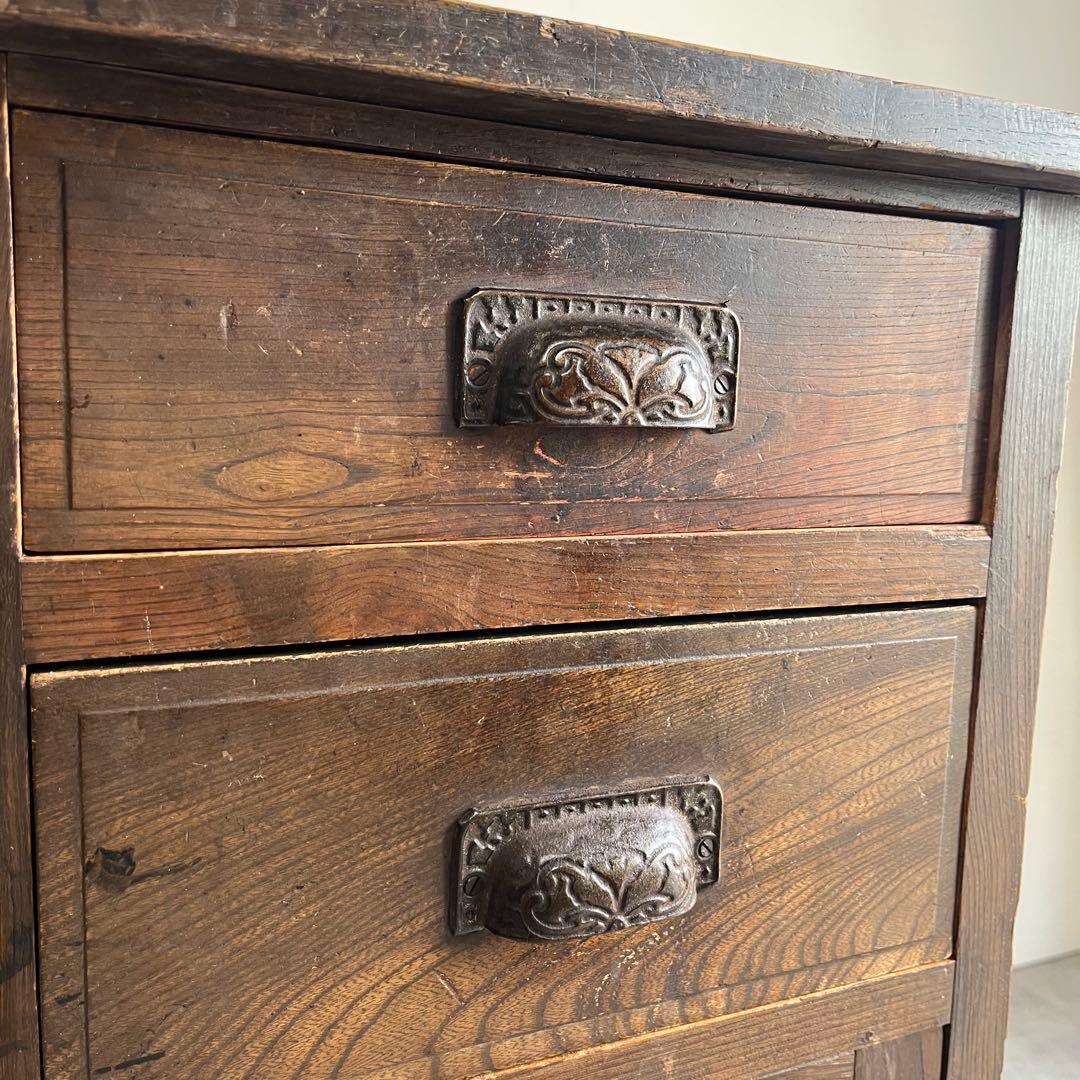 アンティーク 片袖机 デスク テーブル 昭和レトロ z483