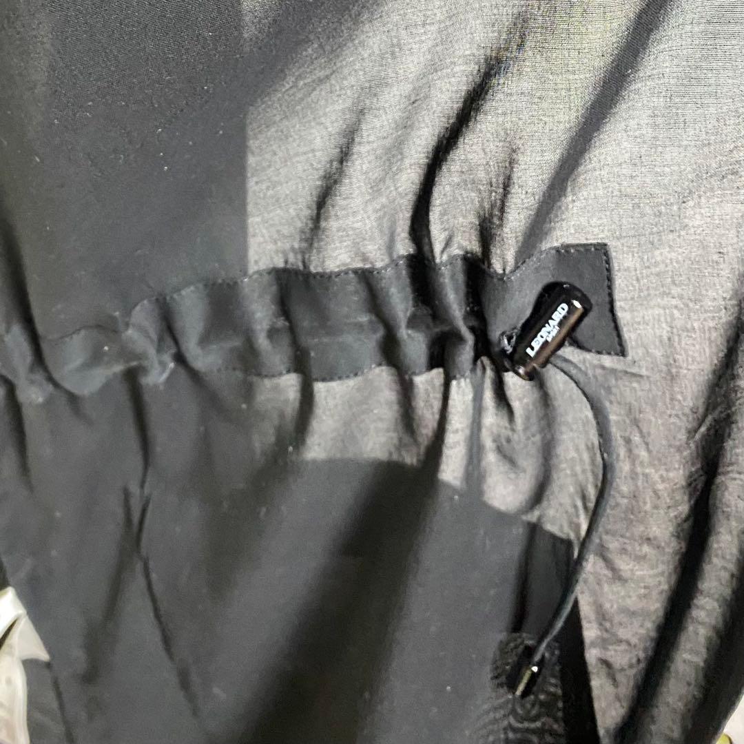 LEONARD SPORT スタンドカラー コート シアー素材 黒 L