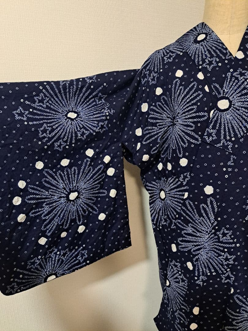 絞り浴衣 花火 【超美品】キモノバイナデシコ ベーシックサイズ