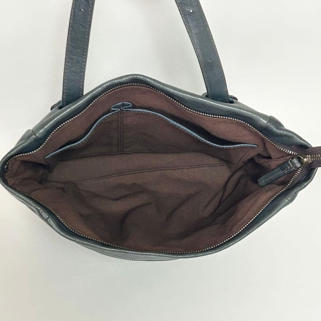 genten ゴートヌメ 2way リュック ショルダーバッグ 本革 ブルー