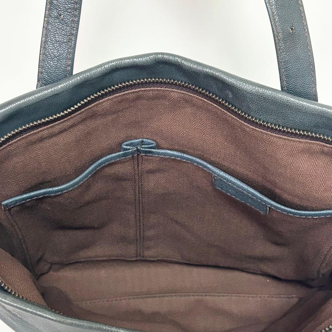 genten ゴートヌメ 2way リュック ショルダーバッグ 本革 ブルー