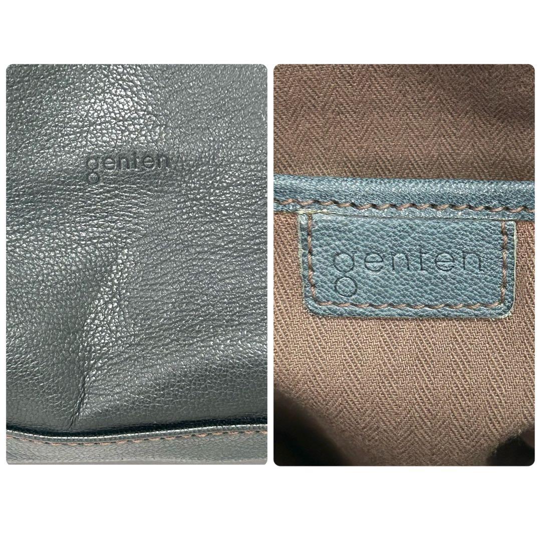 genten ゴートヌメ 2way リュック ショルダーバッグ 本革 ブルー