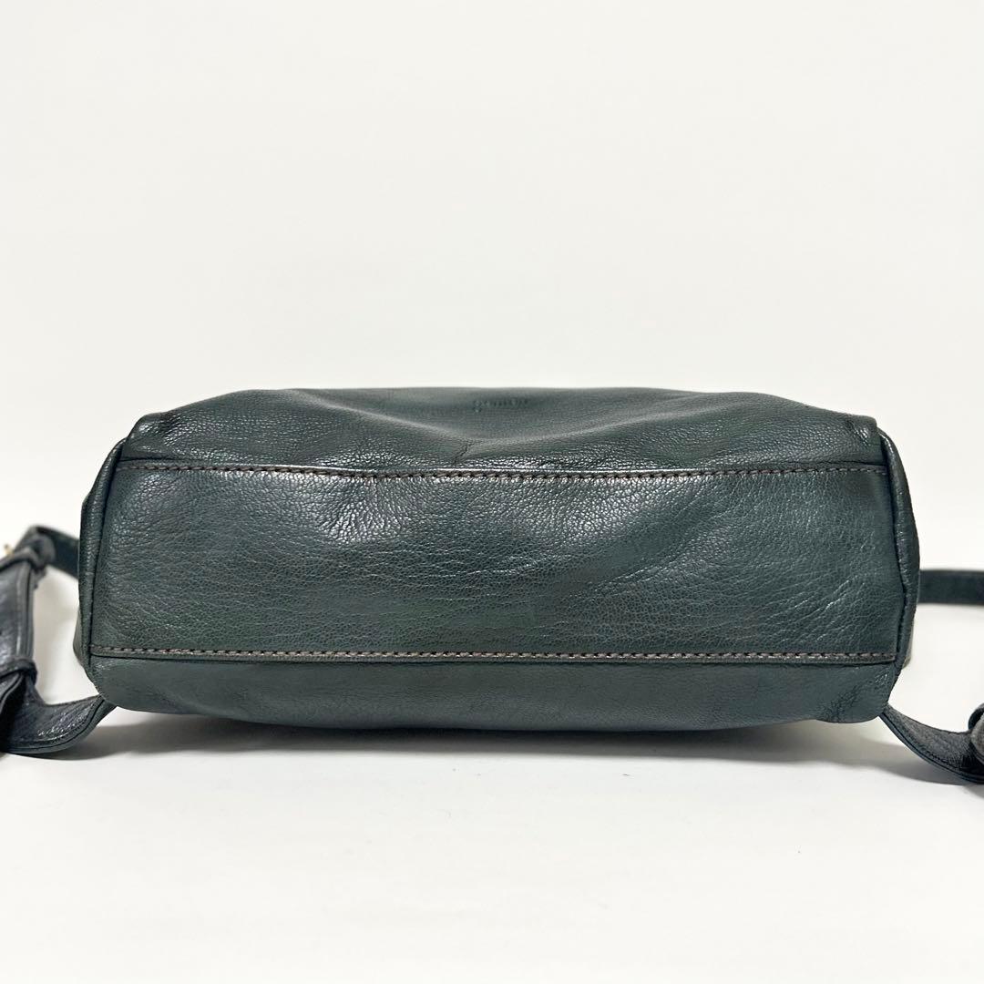 genten ゴートヌメ 2way リュック ショルダーバッグ 本革 ブルー