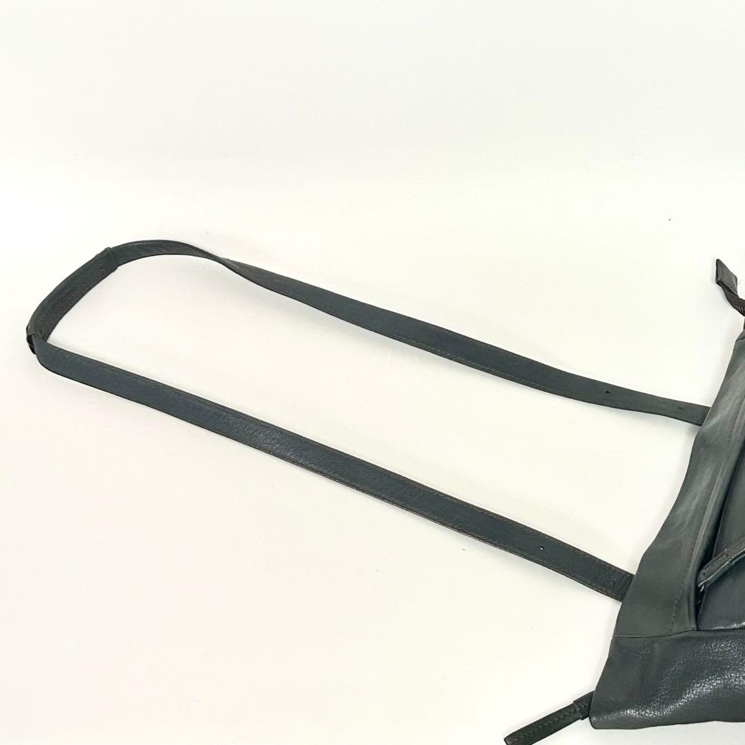 genten ゴートヌメ 2way リュック ショルダーバッグ 本革 ブルー