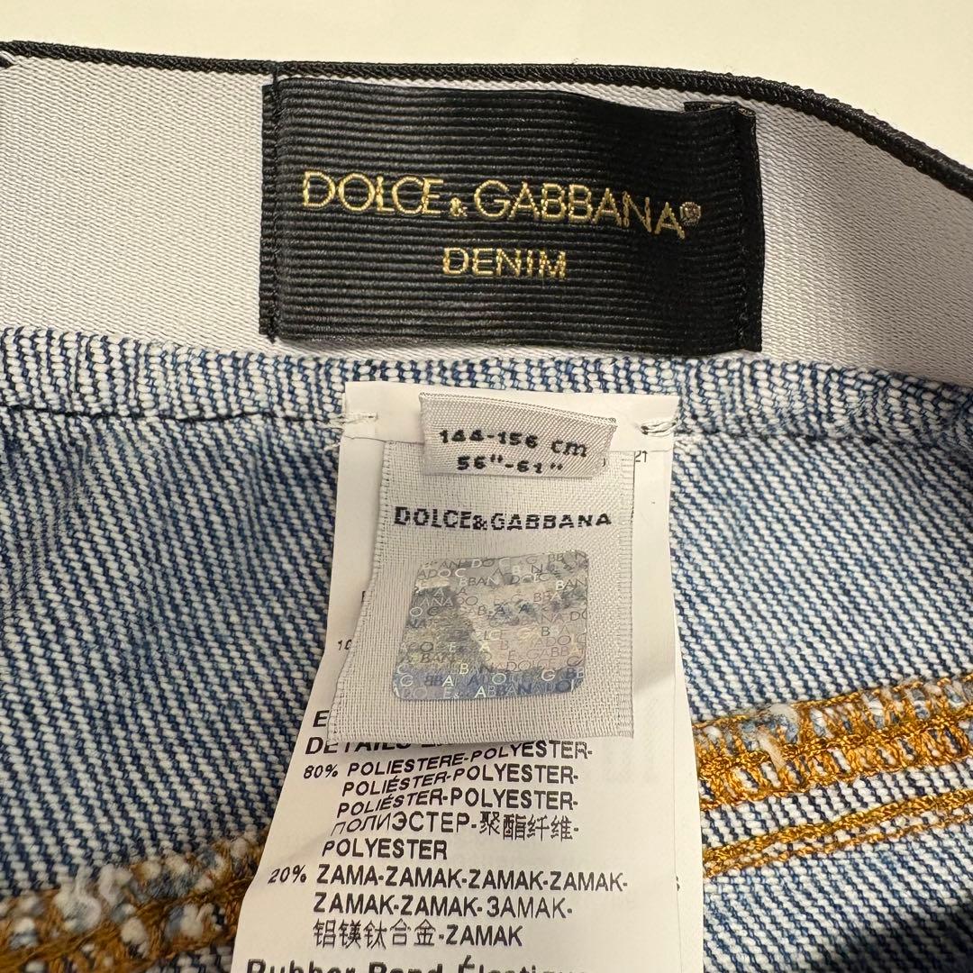 美品 D&G ドルチェアンドガッバーナ ウエストロゴ デニムミニスカート