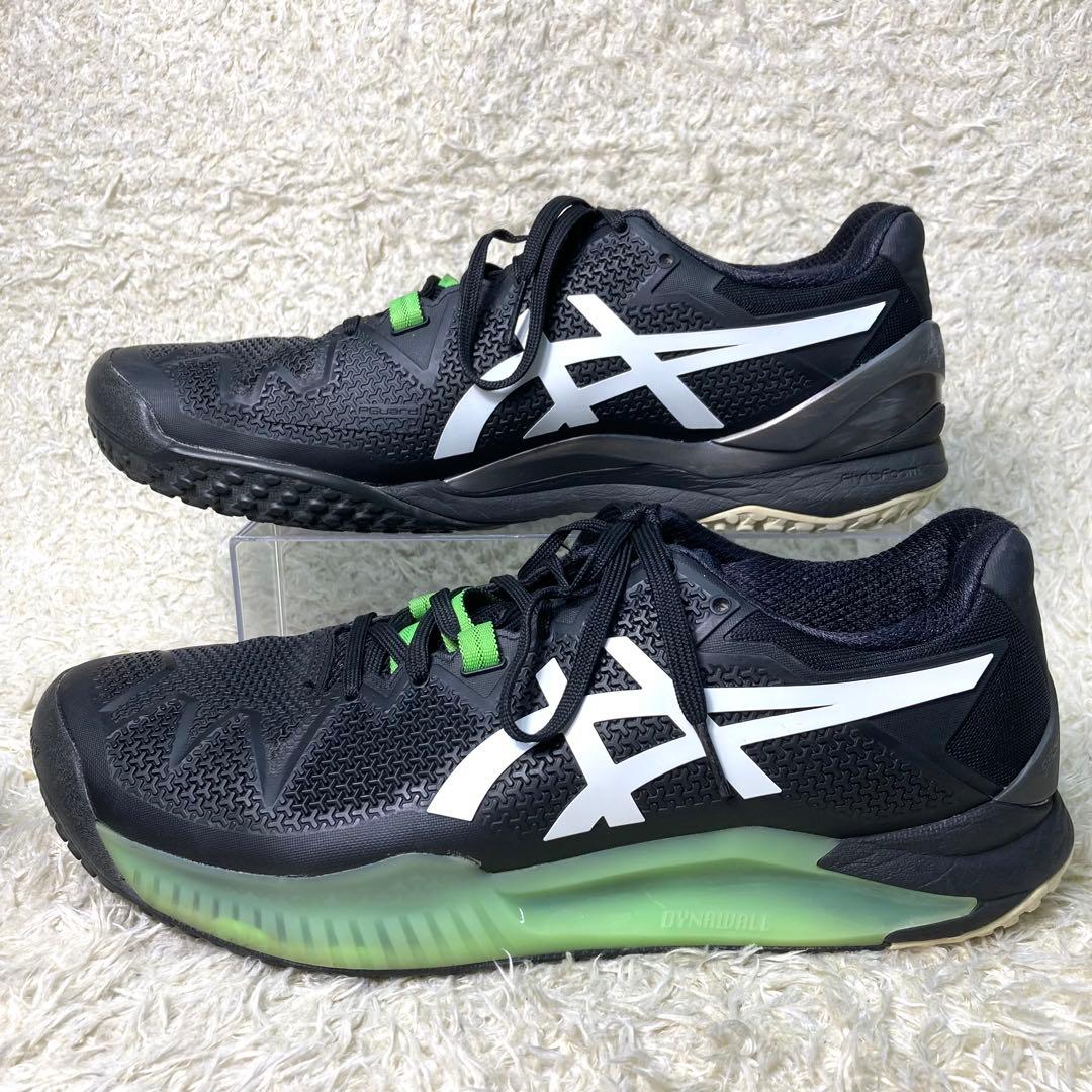 『美品』アシックス ゲルレゾリューション 8 OC テニスシューズ　ブラック