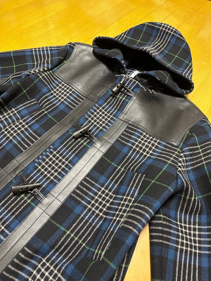 【美品】PaulSmithチェック柄フード付きダッフルコート　XL