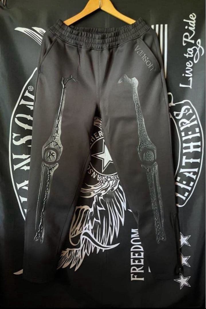 新品バンソンvanson✖️デザインライダース ヒューマンボーン パンツ L