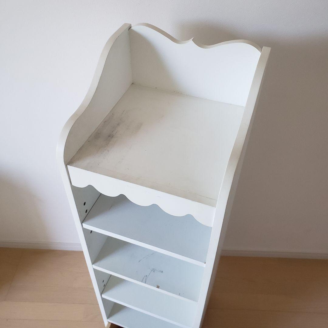 プリンセスオープンラック②/ホワイトラック/収納棚/デスク横棚