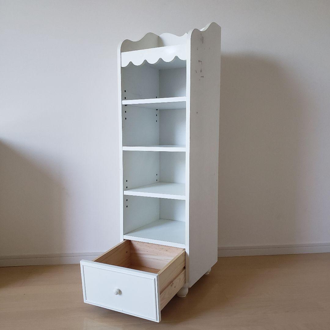 プリンセスオープンラック②/ホワイトラック/収納棚/デスク横棚