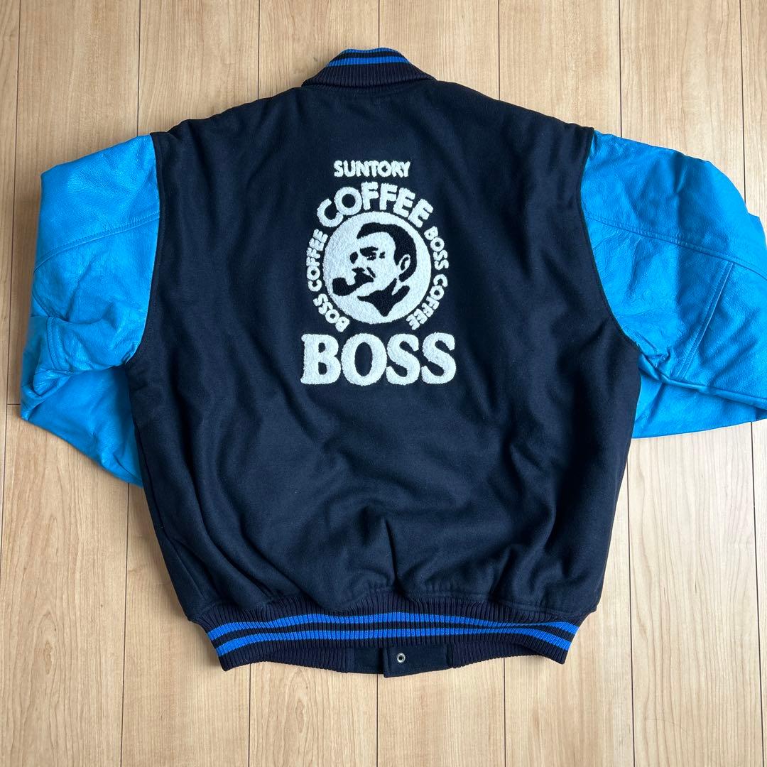 BOSSボスジャン新品未使用　本革 スタジャン L Lネイビー/ブルー
