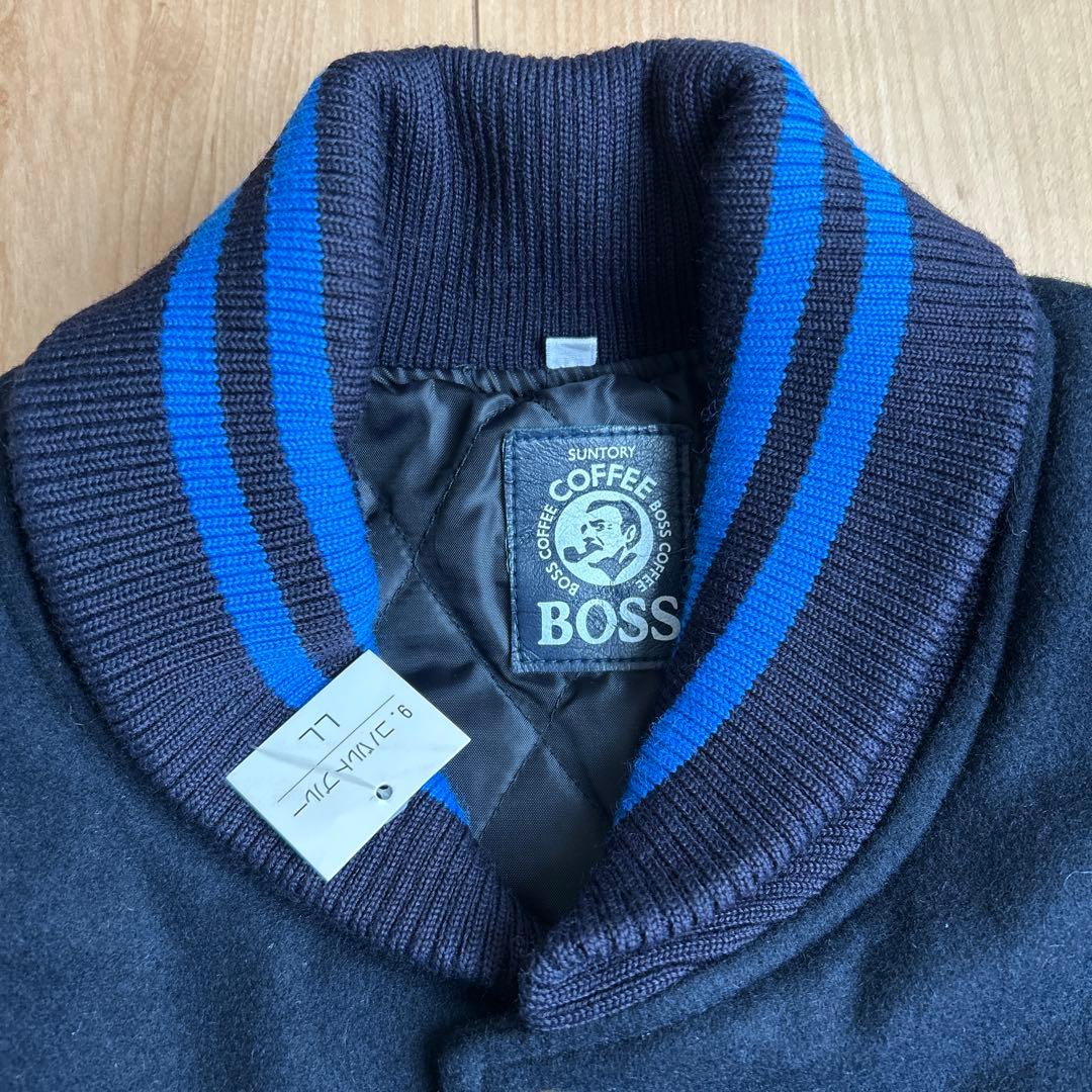 BOSSボスジャン新品未使用　本革 スタジャン L Lネイビー/ブルー