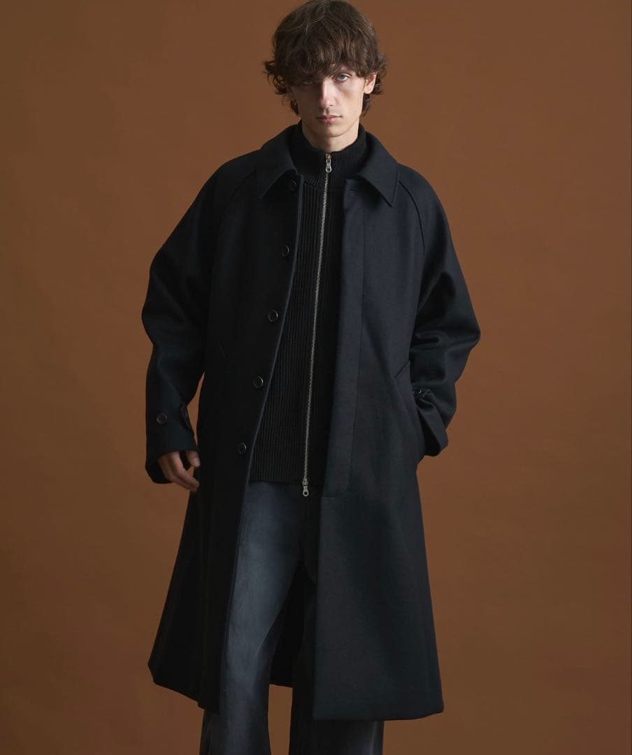 PUBLIC TOKYOメルトンオーバーサイズステンカラーコート