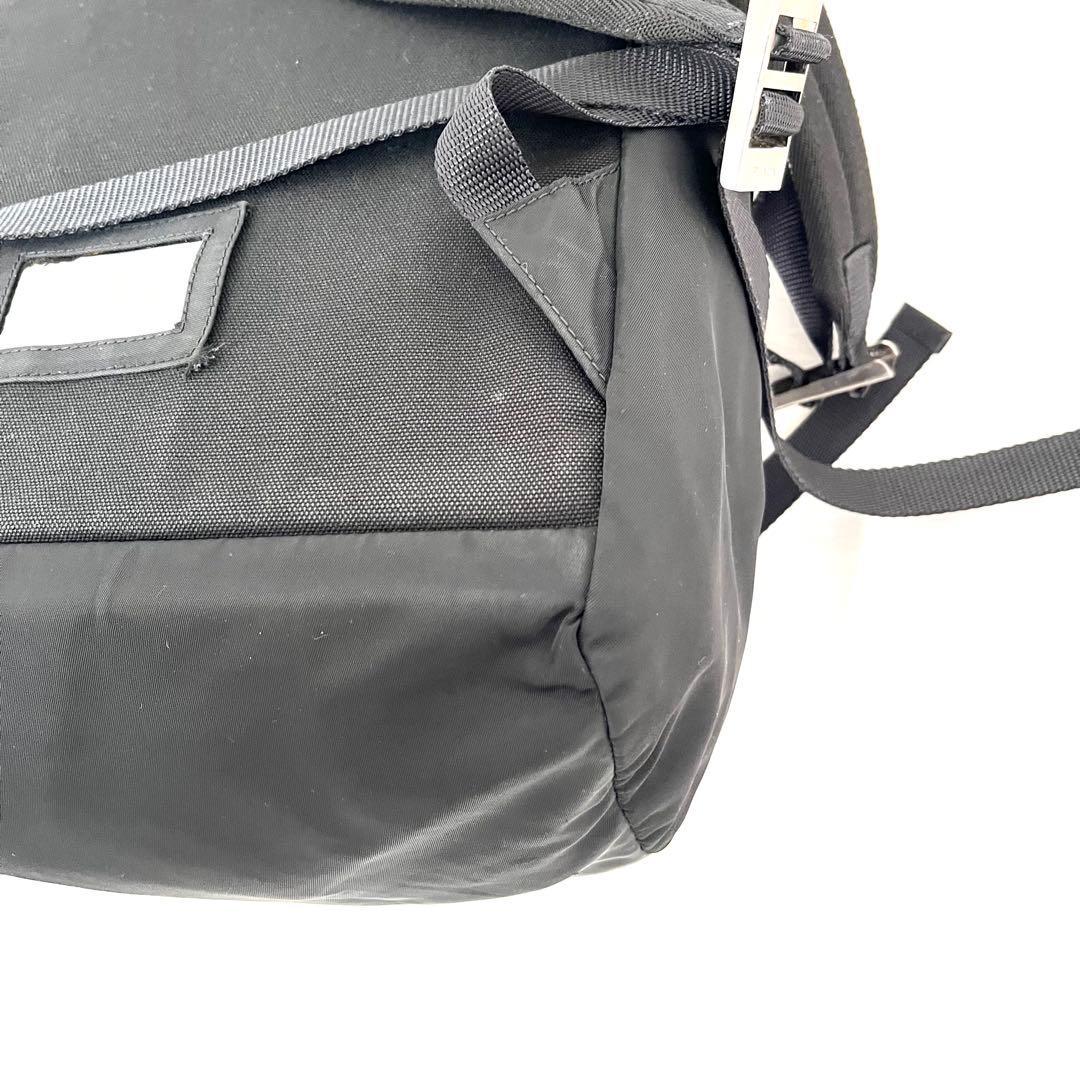 ⭐️美品⭐️プラダ RRADA 巾着型 リュック テスート レザー 三角ロゴ 黒