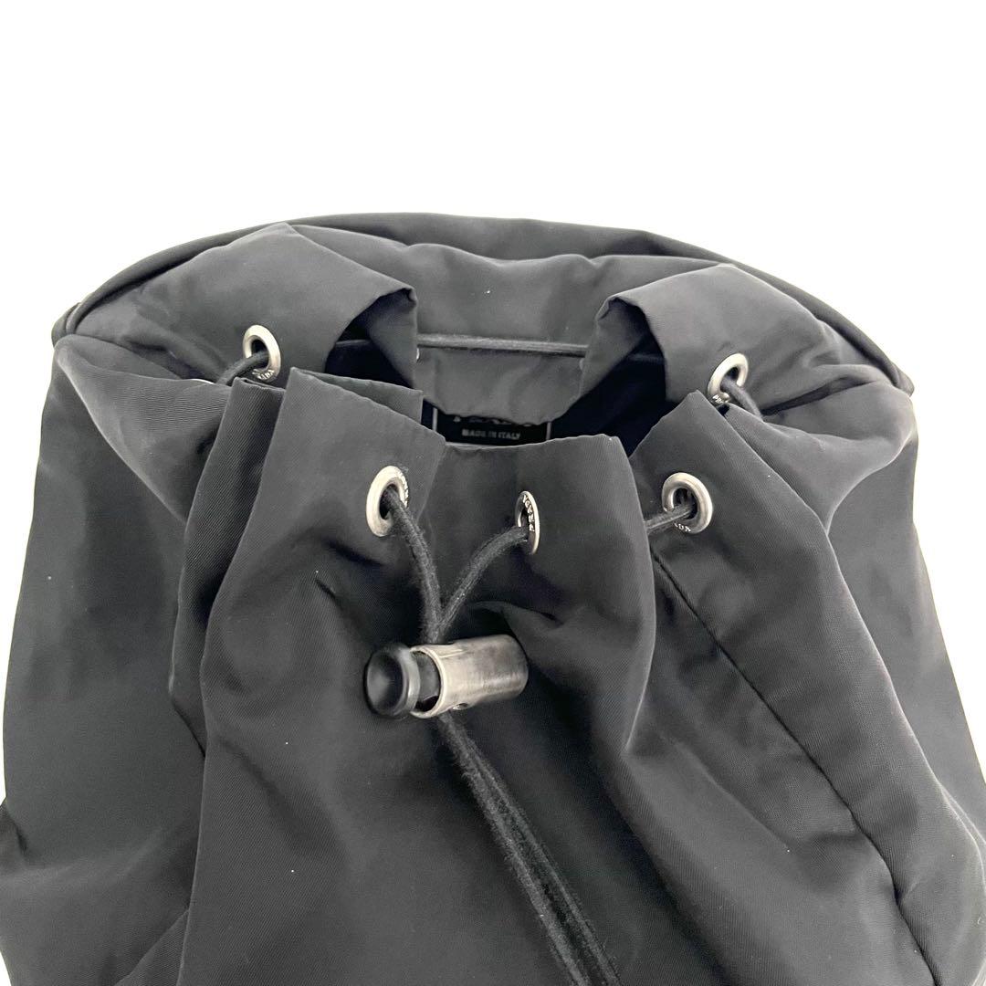 ⭐️美品⭐️プラダ RRADA 巾着型 リュック テスート レザー 三角ロゴ 黒