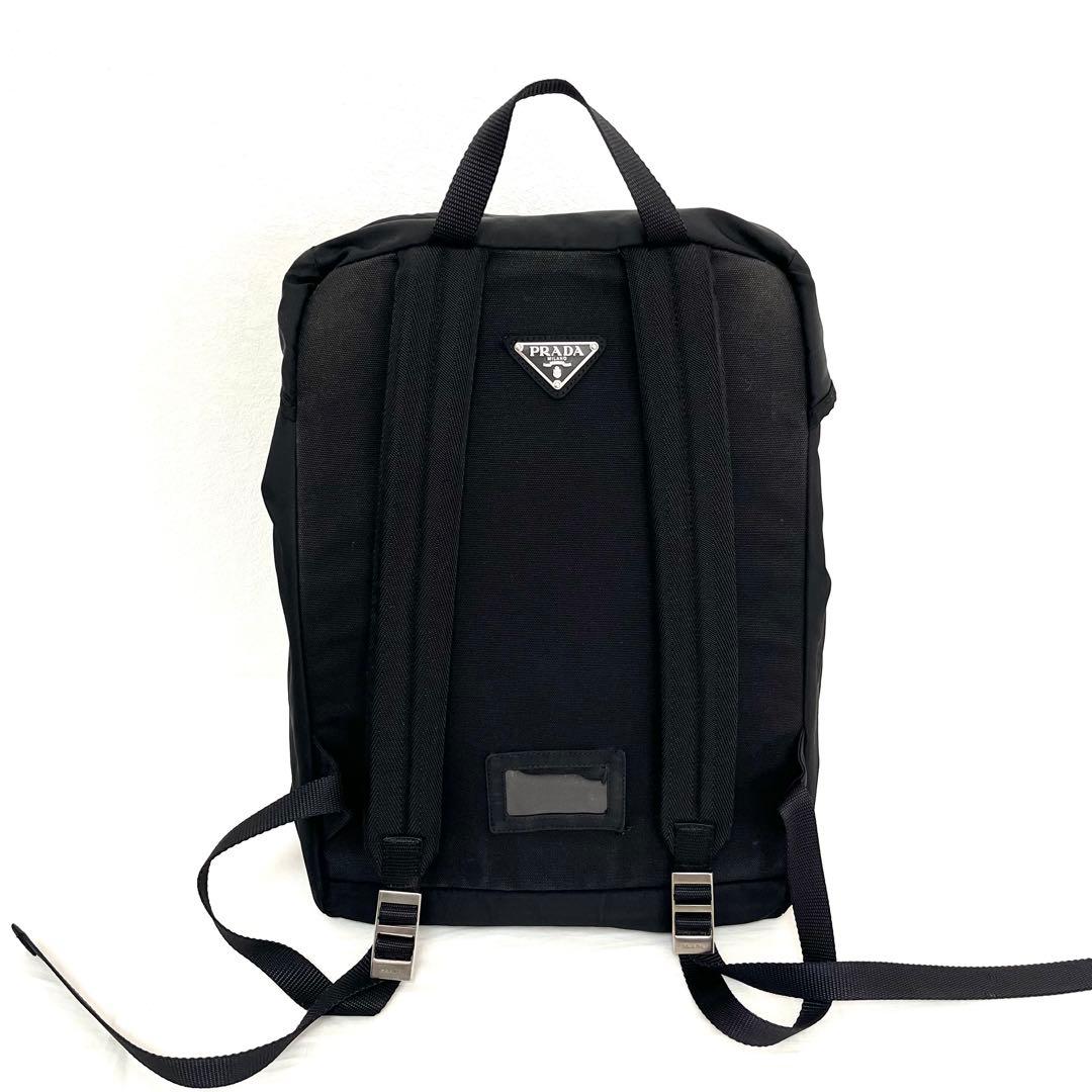 ⭐️美品⭐️プラダ RRADA 巾着型 リュック テスート レザー 三角ロゴ 黒