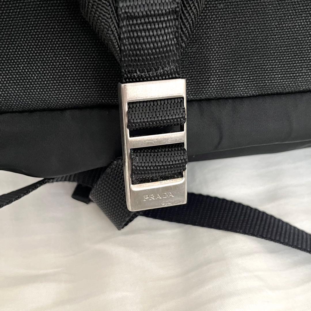 ⭐️美品⭐️プラダ RRADA 巾着型 リュック テスート レザー 三角ロゴ 黒