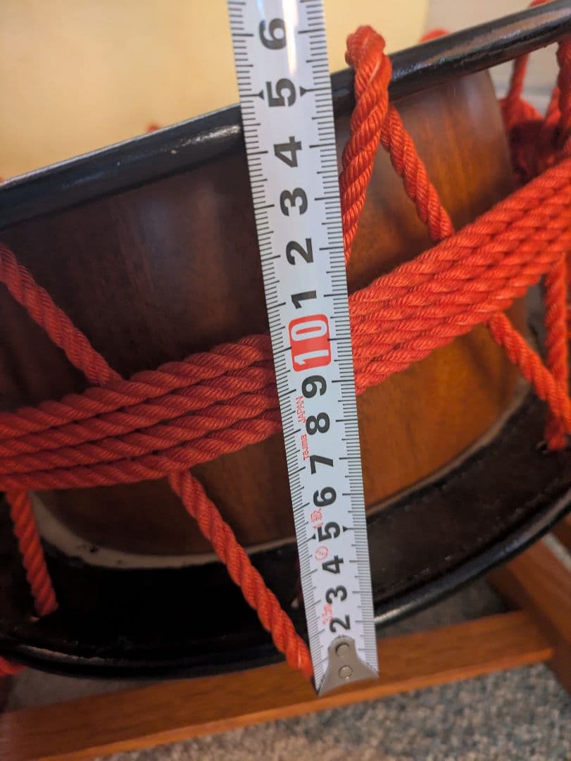 沖縄島太鼓セット 平太鼓締め太鼓台バチ付き ステージ沖縄民謡ライブなど